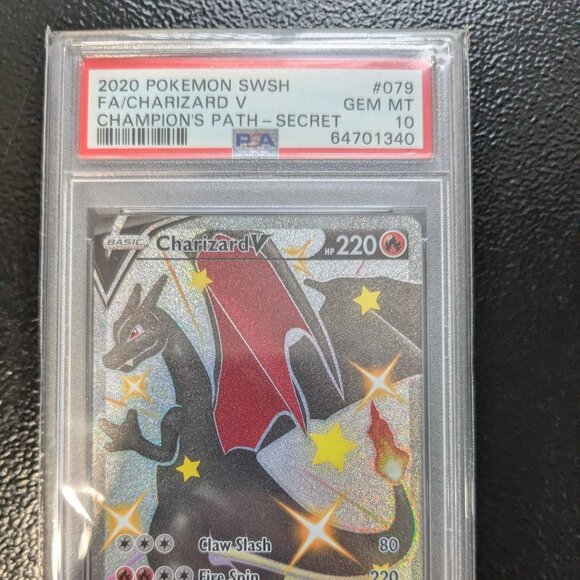 Charizard V - Champion's Path - Secret Rare - PSA GEM MT 10 - Picture 1 of 2